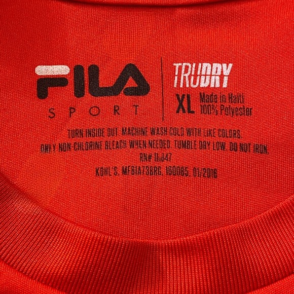 FILA Sport TruDry “It’s All About Goals” Soccer Red Unisex Tee T-Shirt Youth XL - Picture 3 of 6